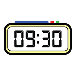 Digital Clock Time at 09:30, Time Illustration 24 Hours Format