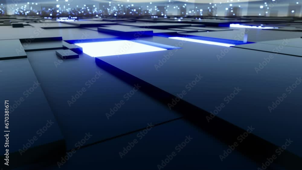 Aufkleber animated technology background for digital network engineering floor