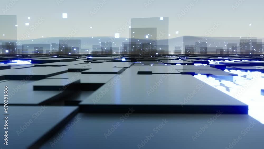 Aufkleber animated technology background for digital network engineering floor
