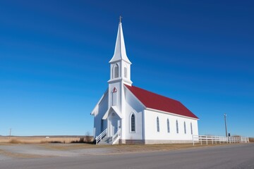 Fototapeta na wymiar white church under a clear blue sky