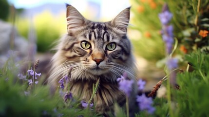 a beautiful cat in the grass