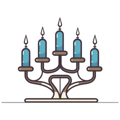 Candle lamp, oil lamp and wax candles vector illustration, Generative Ai.
