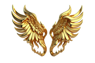 angel golden wings collection isolated on transparent background - Generative AI