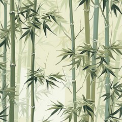 Green Bamboo Illustration Background
