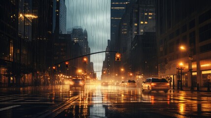 Fototapeta na wymiar City light, AI generated Image