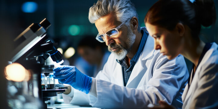 Cutting-Edge Research: Scientist Engrossed in Computer Work at Modern Laboratory