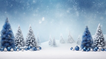 Obraz premium Christmas Background with bokeh light; Blurred Xmas background.