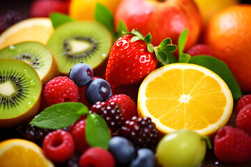 fresh fruit assorted fruits background