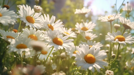 Fototapeta premium daisies background nature graphics, flower nature ornament.