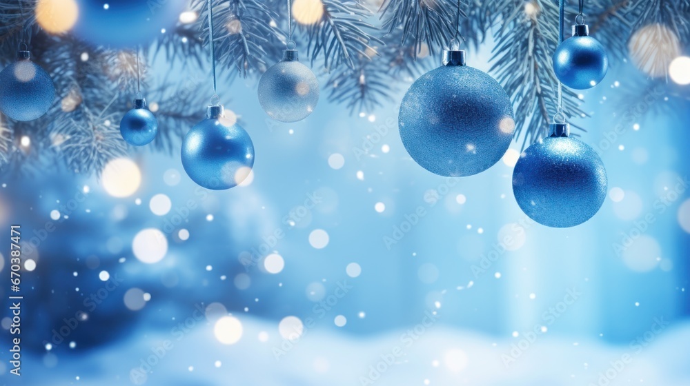 Poster christmas background with bokeh light; blurred xmas background.