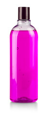 Colored Shampoo bottle on a white background with clipping path