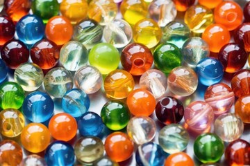 close-up of a myriad of unique glass beads
