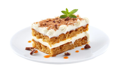 Delicious Homemade Carrot Cake on Transparent background