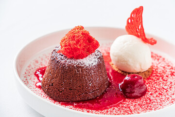 chocolate fondant with ice cream