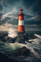 Obraz premium Lighthouse, AI generated Image
