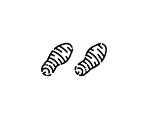 Footprint icon. Flat design style vector illustration.