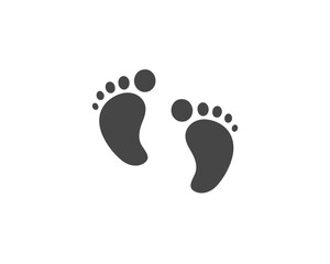 Footprint icon. Flat design style vector illustration.