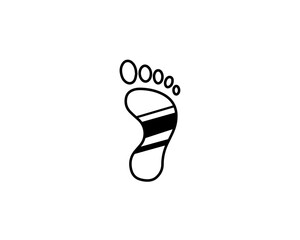 Footprint icon. Flat design style vector illustration.