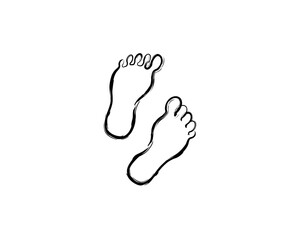 Footprint icon. Flat design style vector illustration.