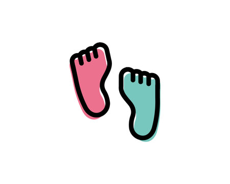 Footprint icon. Flat design style vector illustration.