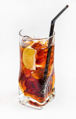 tasty cocktail on the white