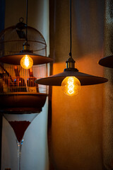 Antique lighting for ambient interior home design.