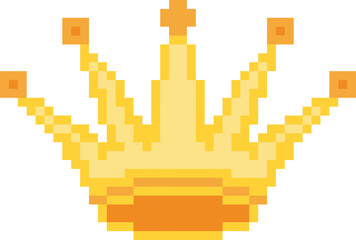Obraz premium Crown pixel art Vector image or clip art