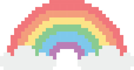 Rainbow pixel art Vector image or clip art