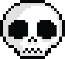 Skull pixel art Vector image or clip art