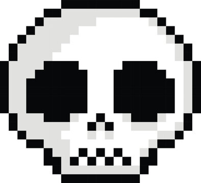 Skull pixel art Vector image or clip art