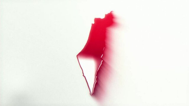 An animated logo of the Palestine map in a striking blood-themed design, symbolizing the enduring spirit of the Palestinian people. Symbol of Palestinian Determination
