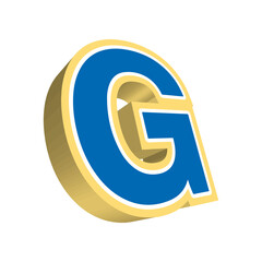 Letter G. 3D design vector 