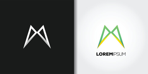 abstract letter m logo