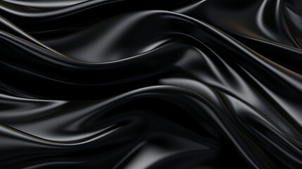 Fototapeta premium Shiny plain black cloth 3D