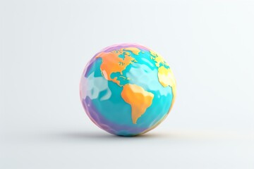 Fototapeta premium Colorful globe showcasing continents, an essential tool for geography and education.