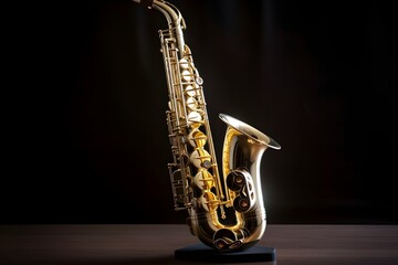 Fototapeta premium saxophone on black background