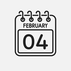 Icon page calendar day - 4 February