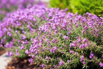 Fototapeta premium thyme plant with tiny purple flowers