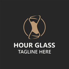 Hourglass logo ancient vintage style object design template flat vector