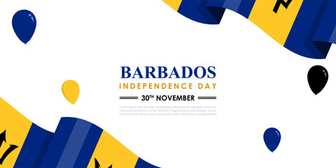Vector illustration of Barbados Independence Day social media feed template