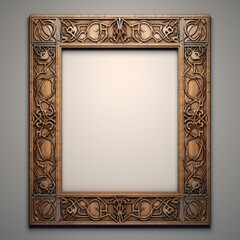 brown picture frame in a medieval style - art/poster mockup template