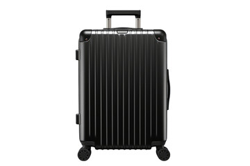Black luggage isolated on transparent background.