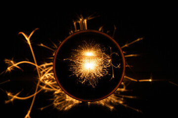 Golden sparkle in a glassball