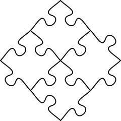 Obraz premium Puzzle line icon outline vector.