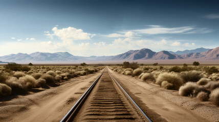 Railroad tracks run through Endless Horizon: Journey Through the Countryside