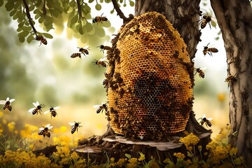 Bees on tree