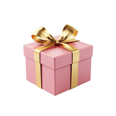pink gift box isolated on a transparent background, PNG