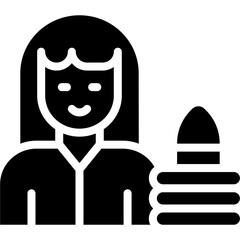 Woman Ironing Clothes Icon
