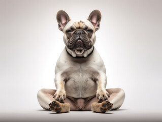 Dog French Bulldog Yoga Meditation Pose
