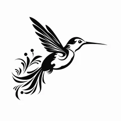Fotobehang Kolibrie illustration of vector illustration of a hummingbirds full body, Generative ai
